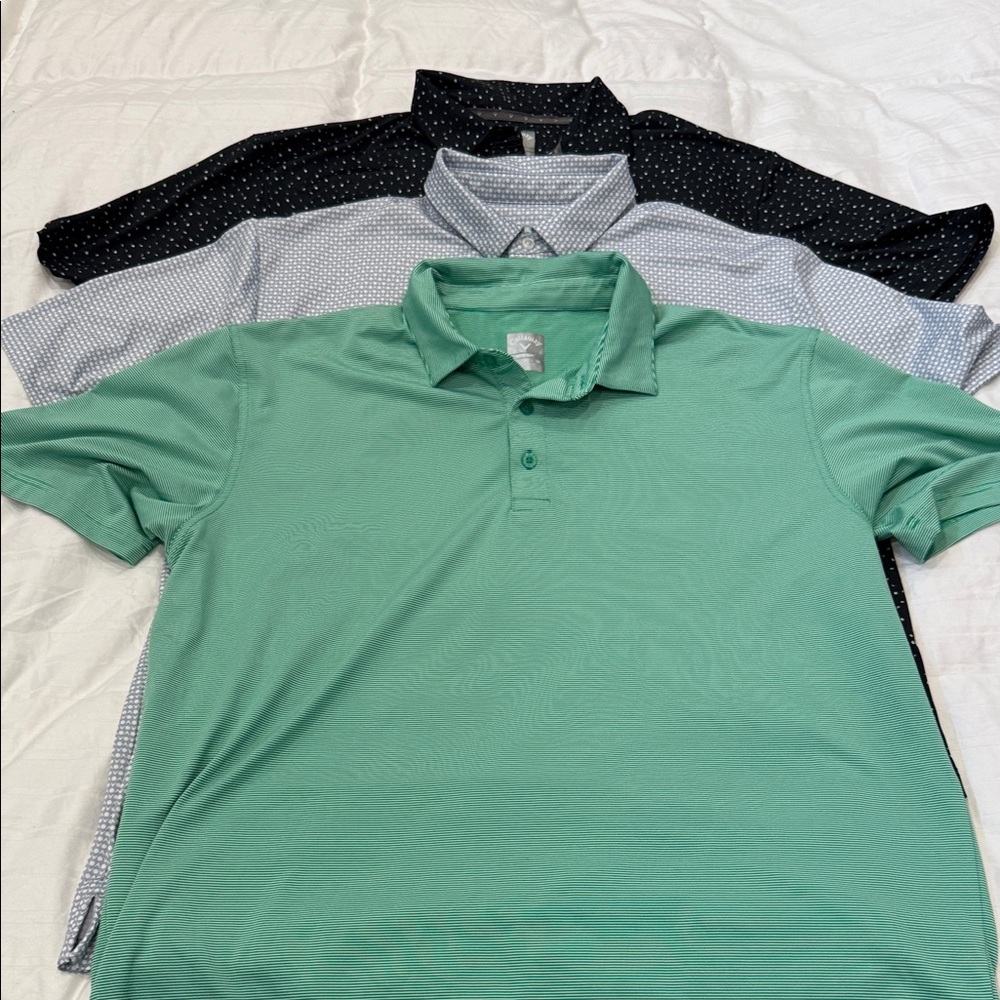 Callaway Golf Shirt Bundle- Stylish Green, black and blue Polo Shirt for Men